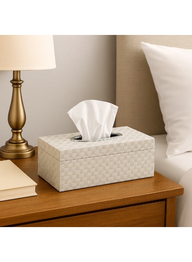 Decorative Tissue Box Cover – Elegant Rectangular Design with Chrome-Style Oval Opening for Home, Office, Car & Hotel Use - Image 3