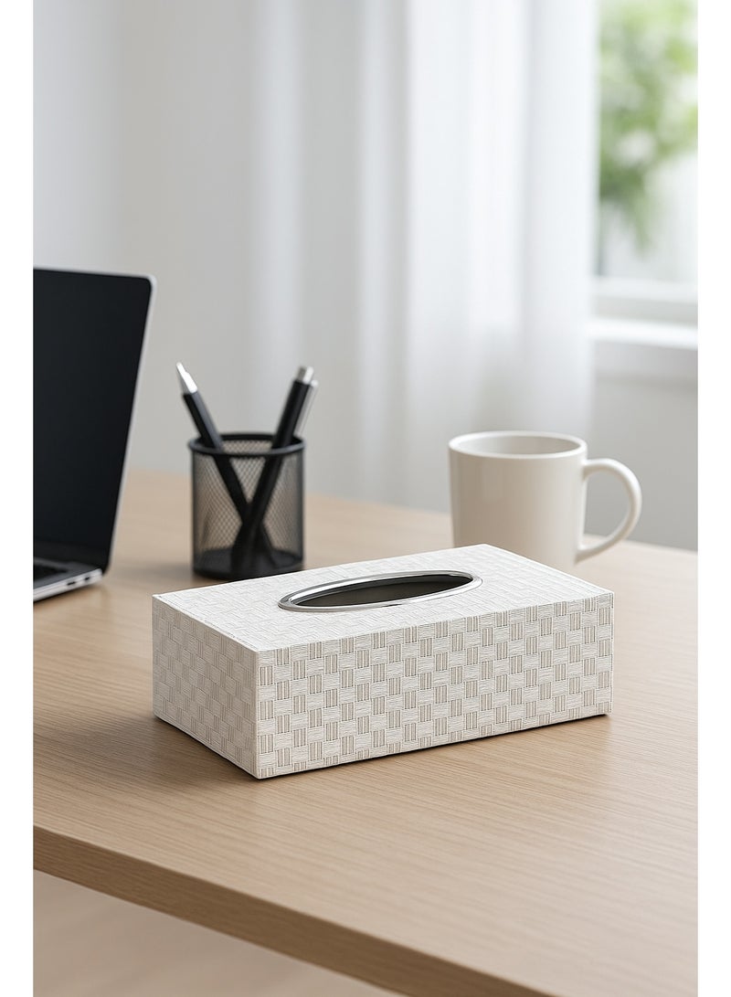 Decorative Tissue Box Cover – Elegant Rectangular Design with Chrome-Style Oval Opening for Home, Office, Car & Hotel Use - Image 5
