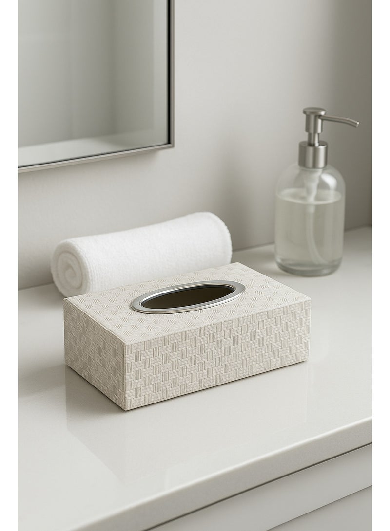 Decorative Tissue Box Cover – Elegant Rectangular Design with Chrome-Style Oval Opening for Home, Office, Car & Hotel Use - Image 4