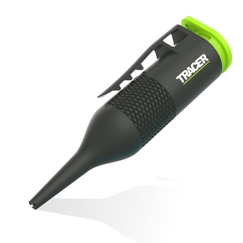 Tracer Trueshot Deep Hole Chalk Marker 4 Inch Reach High-Visibility Non Permanent Green Chalk Replaceable Cartridge One-Handed Spray Action Construction & DIY Use - Image 1
