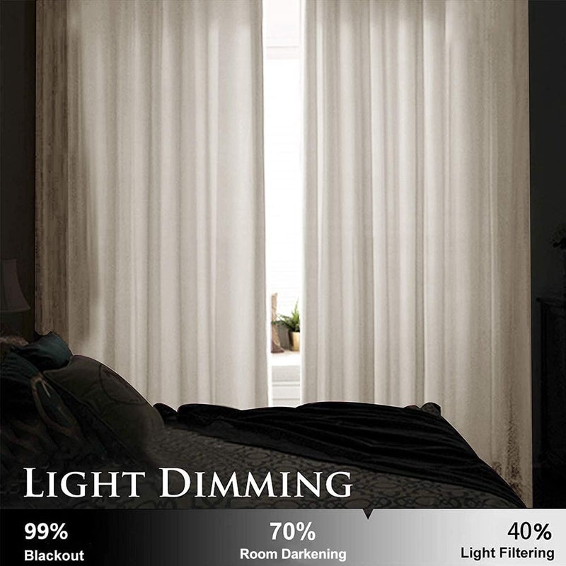 Smiletime Ivory White 120 في ستائر مخملية طويلة مع Grommet Super Privacy Privacy Loves يقلل من الإسواتم المخملية في غرفة المعيشة غرفة نوم 2 كل منها 52 × 120 بوصة - Image 5
