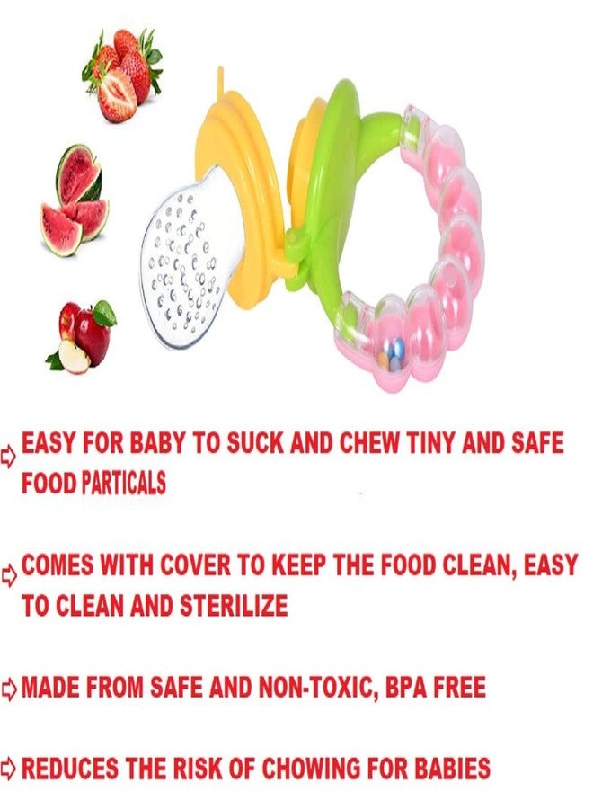 Alya The Cheeky Kidzz Pack of 1 Baby Fruit Vegetable Food Feeder Rattle Massaging Silicone Soothers Teether and Feeder (Design 100) - Image 5