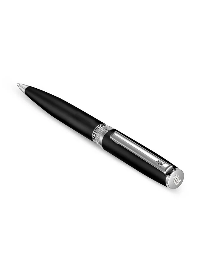 POLICE Vivaldi Stainless Steel Trims Twist Ballpoint Pen for Men, Blue Ink