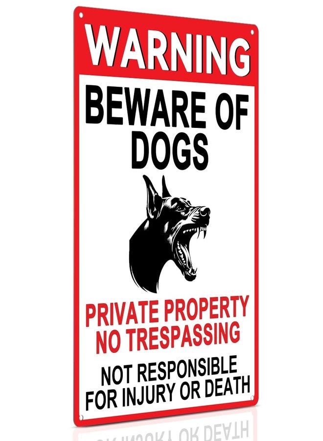 ALKB Beware of Dog Signs for Fence - 8x12 Inch Aluminum Warning Sign - Image 1