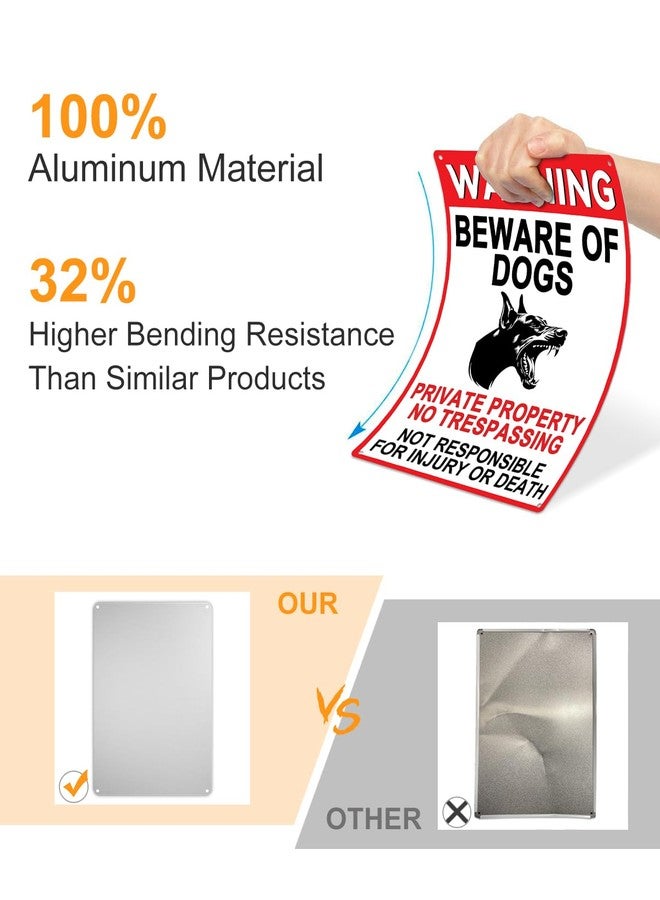 ALKB Beware of Dog Signs for Fence - 8x12 Inch Aluminum Warning Sign - Image 5