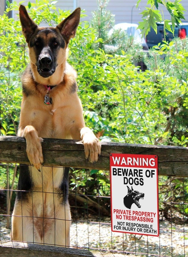 ALKB Beware of Dog Signs for Fence - 8x12 Inch Aluminum Warning Sign - Image 2