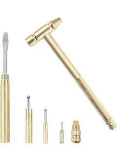 HEBEZON HEBEZON Multifunctional tool set including hammer head and screwdriver 6 in 1 Mini Multifunction AntiCorrosion AntiRust Copper Hammer Pack Of 1  - Image 1