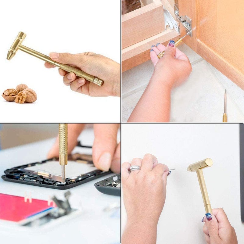 HEBEZON HEBEZON Multifunctional tool set including hammer head and screwdriver 6 in 1 Mini Multifunction AntiCorrosion AntiRust Copper Hammer Pack Of 1  - Image 4