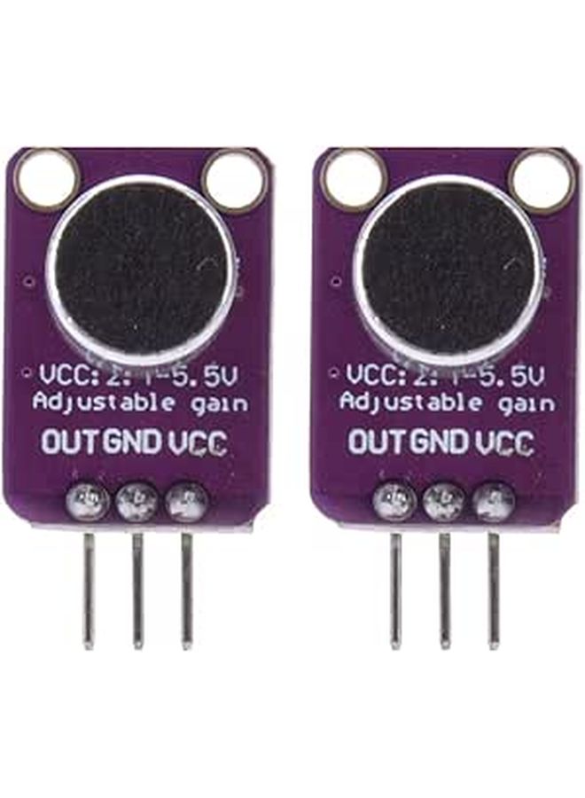 2Pcs Electret Microphone Amplifier Board Module with Adjustable Gain Preamplifier - Image 1