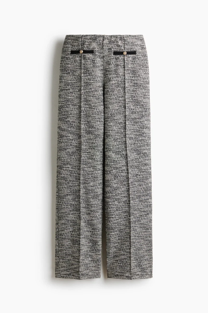 H&M Pull-on bouclé-knit trousers