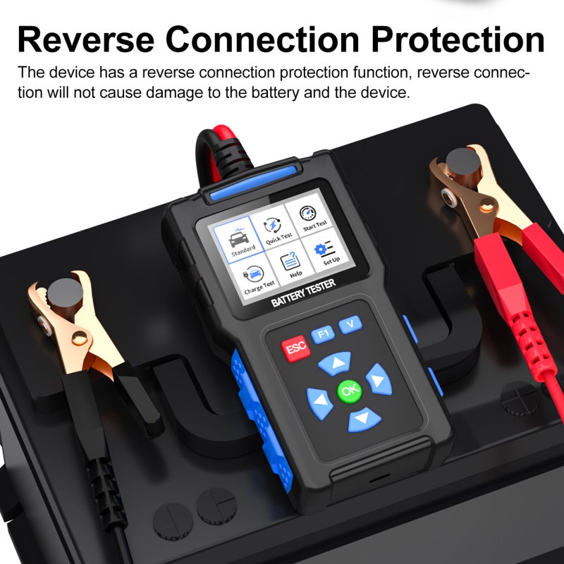 12V24V Car Battery Tester Automotive Battery Tester 20-2000 CCA 10AH-300AH Lead-acid AGM Flat  AGM Wound GEL Gel Batteries Tester 2.4-inch TFT Color Screen Display for Cars, Trucks, Buses, Diesel - Image 4