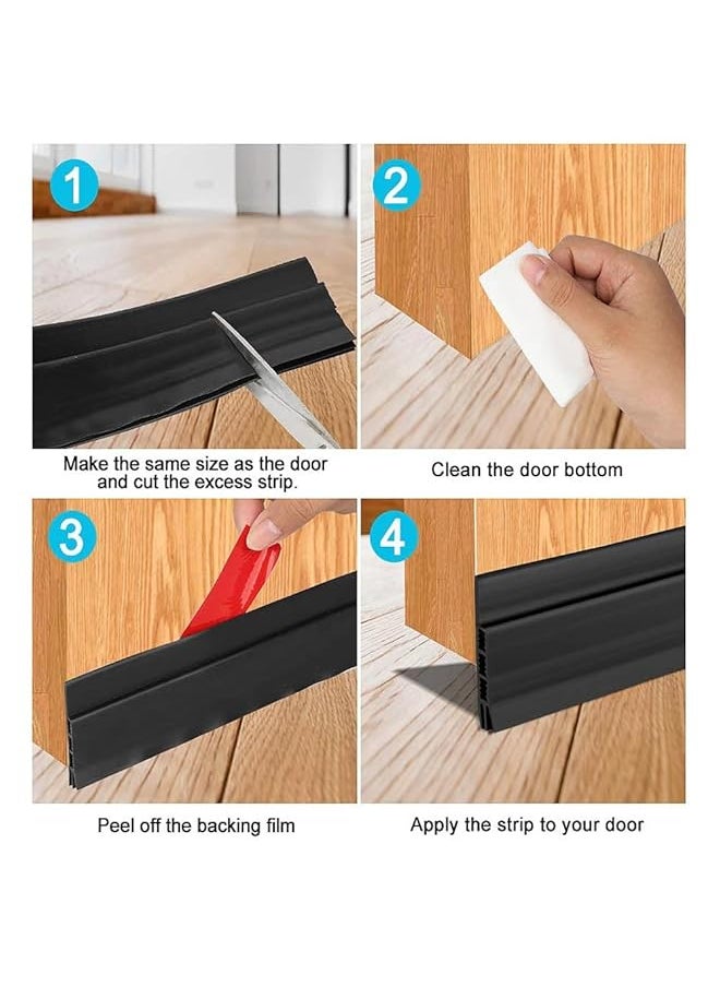 F.A.M.S Door Draft Stopper 120 Cm Length Under Door Seal Door Sweep For Exterior And Interior Doors Door Bottom Draft Blocker Dust And Noise Insulation Brown 1 Pc  - Image 5