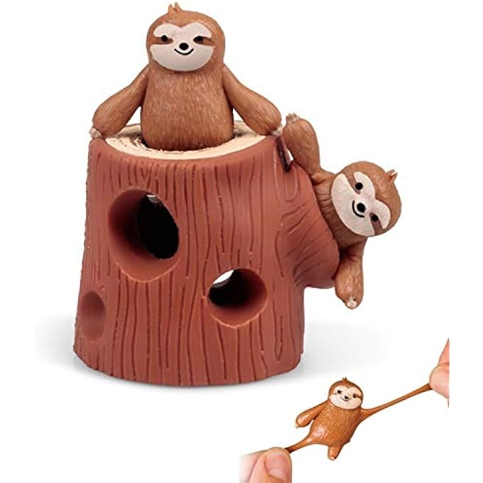 Tobar Stretchy Sloth And Stump, Brown, 35181 - Image 1