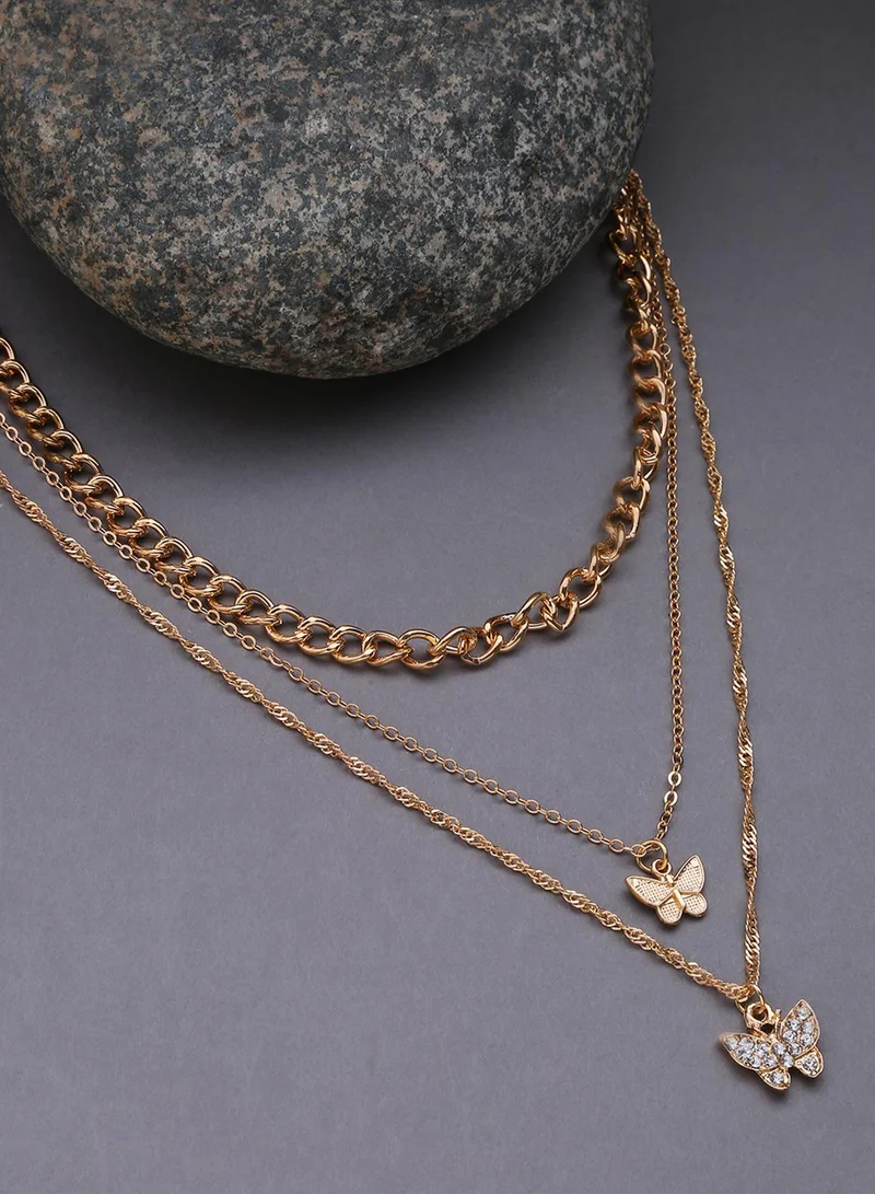 سوهي عقد مجوهرات عصري بطبقات صناعية