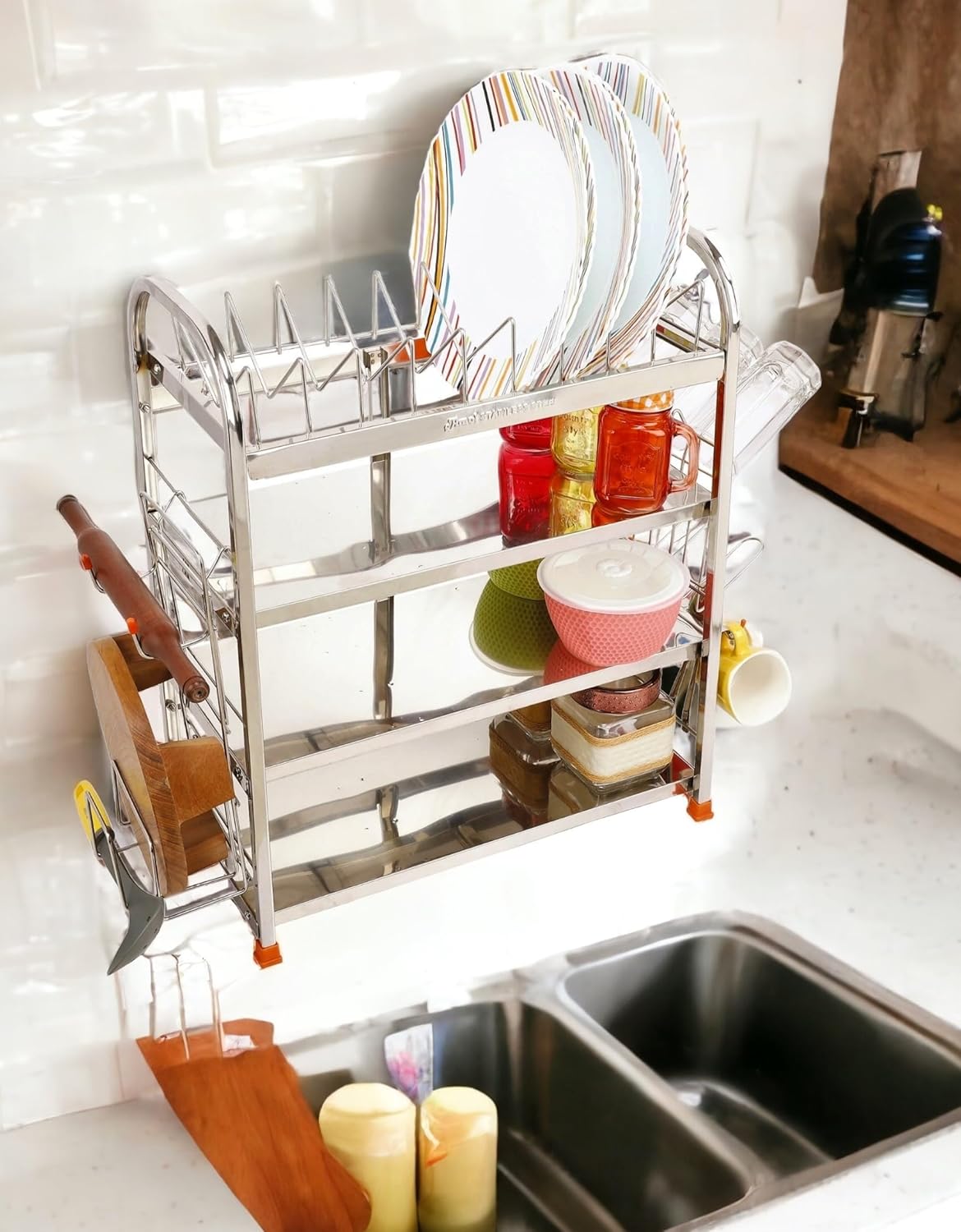 Vessles Rack Amol Amol Premium Stainless Steel Dish Rack | Utensils Stand | Vessels ...