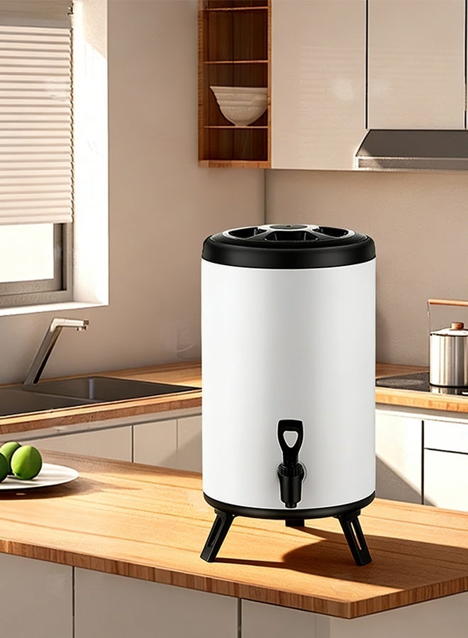 6L stainless steel double-layer milk tea bucket, heat preservation bucket, commercial large-capacity water, soy milk, juice, coffee and beverage, herbal tea bucket - Image 2