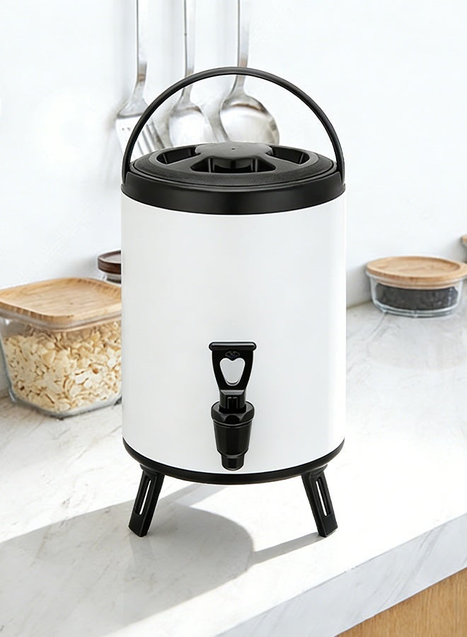 6L stainless steel double-layer milk tea bucket, heat preservation bucket, commercial large-capacity water, soy milk, juice, coffee and beverage, herbal tea bucket - Image 3