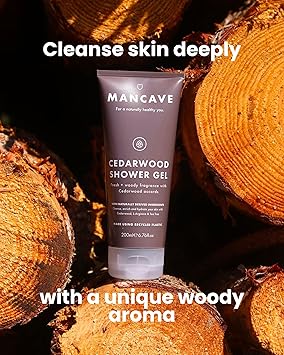 ManCave Cedarwood Shower Gel for Men Fresh Woody Aroma with Eucalyptus and Pine Needle Sulphate and Paraben Free Natural Vegan Cruelty Free 200 ml Pack of 2 - Image 2
