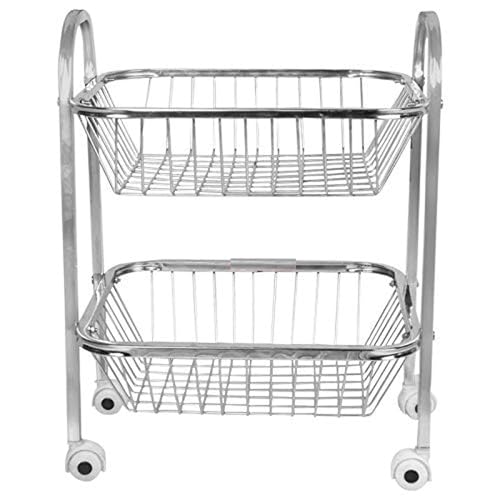 Q13® Stainless Steel Fruit & Vegetable 2 Layer (Tier) Stand Kitchen Trolley/Vegetable Organizer for Onion Potato Rack - Image 1