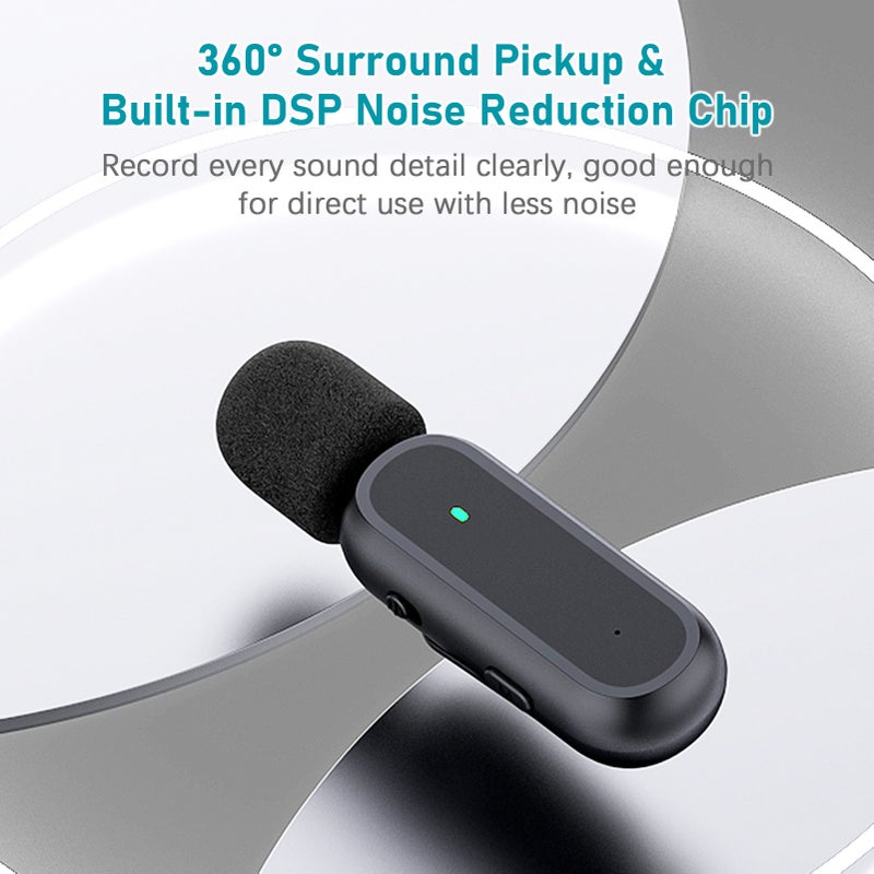 Portable One-trigger-One Wireless Clip-on Microphone System for Type-C Android Phones Video Recording Mic 20M Transmission Range Built-in Battery with Charging Case for Vlog Live Streaming Interview - Image 5