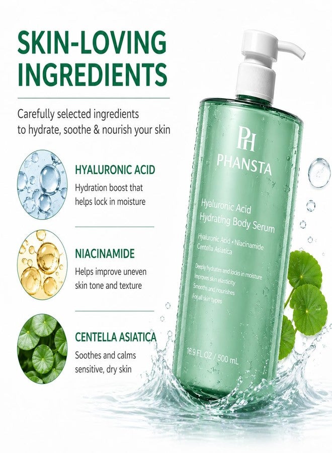 PHANSTA Hydrating Body Serum for Dry Skin – Lightweight Body Moisturizer with Hyaluronic Acid, Niacinamide & Centella Asiatica, Fast Absorbing Daily Body Lotion for Smooth and Healthy-Looking Skin - Image 4