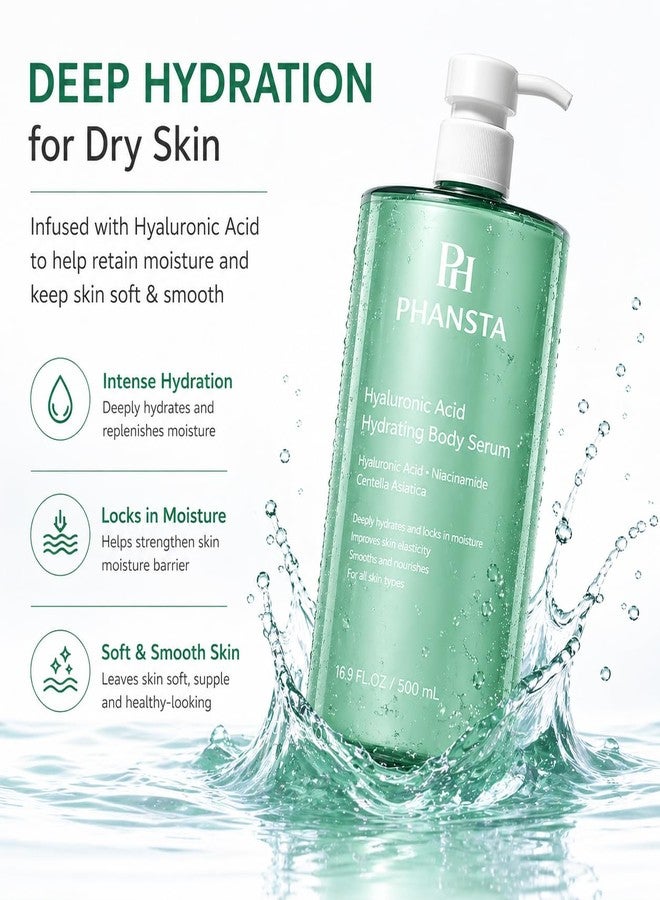 PHANSTA Hydrating Body Serum for Dry Skin – Lightweight Body Moisturizer with Hyaluronic Acid, Niacinamide & Centella Asiatica, Fast Absorbing Daily Body Lotion for Smooth and Healthy-Looking Skin - Image 2