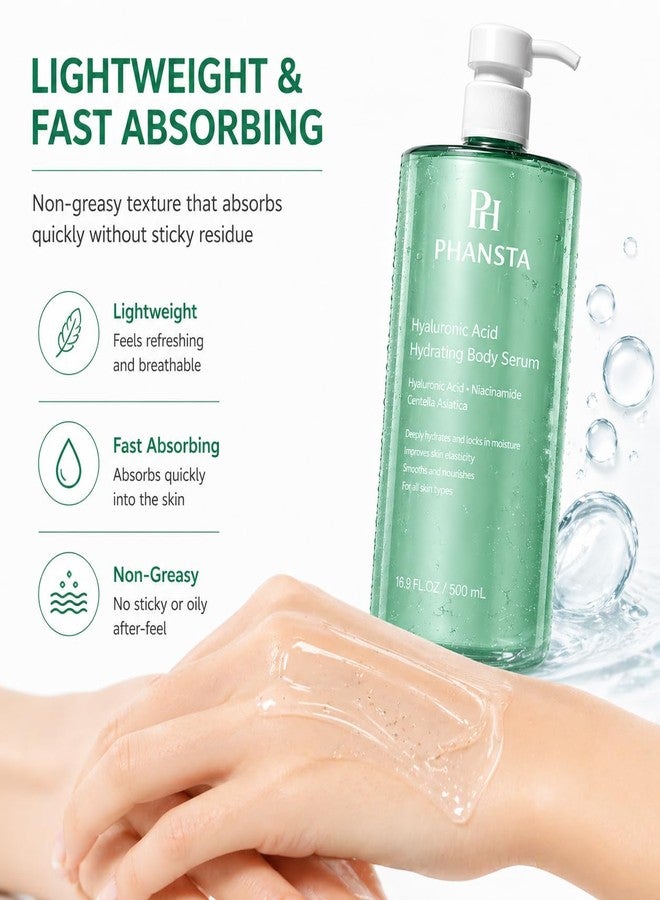 PHANSTA Hydrating Body Serum for Dry Skin – Lightweight Body Moisturizer with Hyaluronic Acid, Niacinamide & Centella Asiatica, Fast Absorbing Daily Body Lotion for Smooth and Healthy-Looking Skin - Image 5
