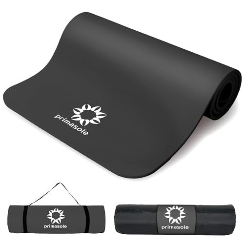 Primasole Thick Yoga Mat, 1/2-Inch Extra Thick NBR Mat with Enhanced Stability - Textured Design, Lightweight Mat with Carrying Strap & Case for Yoga, Pilates, Gym & Home Use (Multiple Colors) - Image 1
