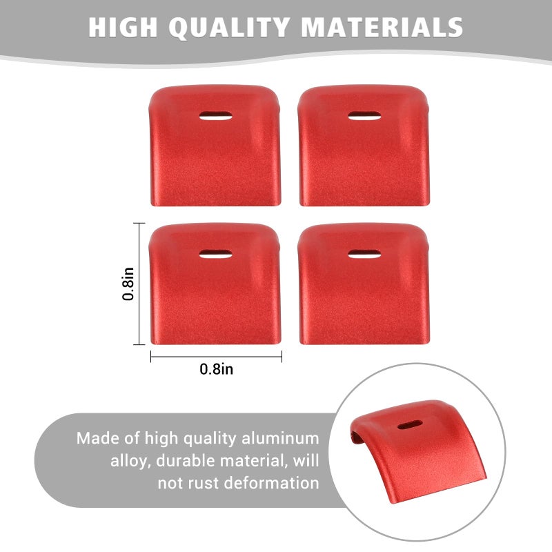 Jimen for JK Window Button Covers, 4PCS Center Console Window Switch Cover Interior Trim Kits Compatible with Jeep Wrangler JK & Unlimited 2012-2018, Aluminum Alloy (Red) - Image 3