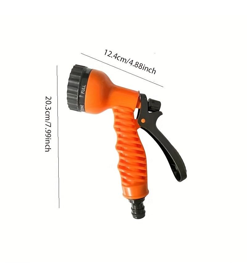 Orange Garden Spray Gun High Pressure Hose Nozzle Adjustable Spray Pattern Universal Thread - Image 3