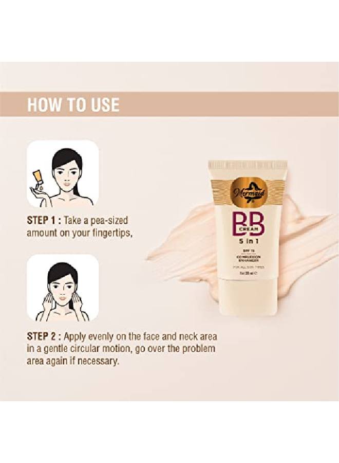 Mermaid Complex Enhancer Bb Cream With Spf 15 Beach Glow (Medium Shades) Long Lasting Lightweight Bb Cream With Matte Finish 30 Ml For All Skin Types  - Image 5