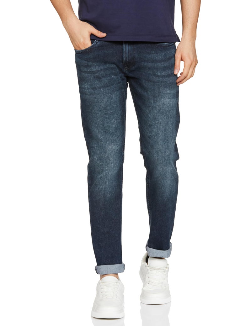 Peter England Men Blue Mid Wash Jeans - Image 1