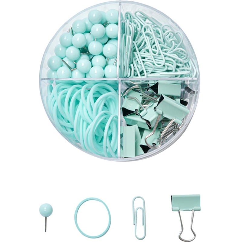 مجموعة مشابك ورقية ومشابك ملفات معدنية متعددة الاستخدامات من علامة Abaodam Macaron Color، بلون أخضر نعناعي - مثالية لتنظيم المنزل والمدرسة - Image 2