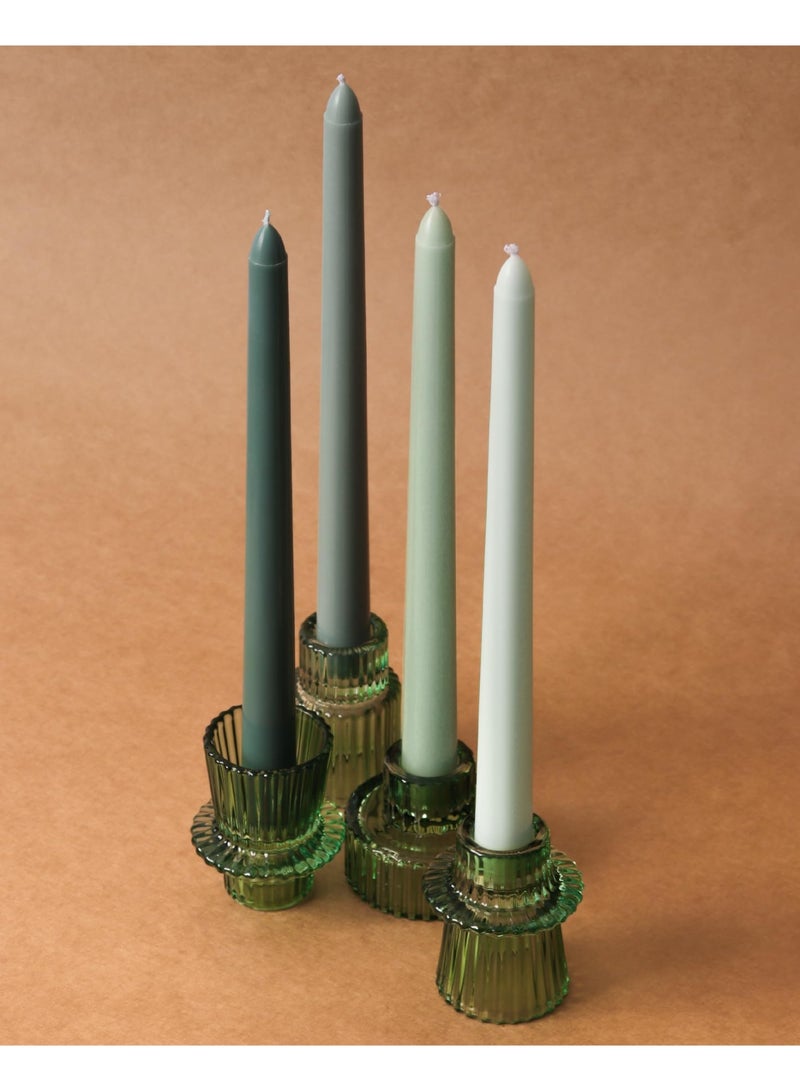 Taper Candles 10 Inch Green Set of 12 Unscented, Dripless, Smokeless Long Tall Tapered Candlesticks Wedding Home Decor Dinner Natural Color Series - Image 5