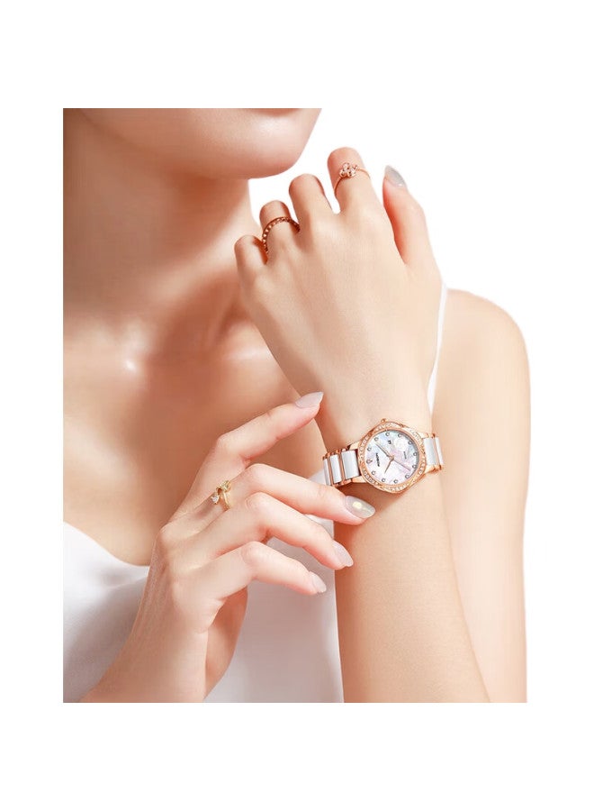 ROSDN Floral Series Women'S Watch With Ceramic Strap, Date Display, Water-Resistant Ladies' Watch, Top Ten Brand, Birthday Gift For Girlfriend - Image 2