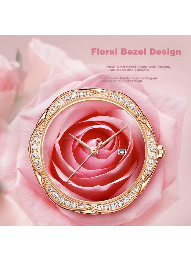 Rosdn Floral Series Women's Watch With Ceramic Strap, Date Display, Water-resistant Ladies' Watch, Top Ten Brand, Birthday Gift For Girlfriend - Image 1