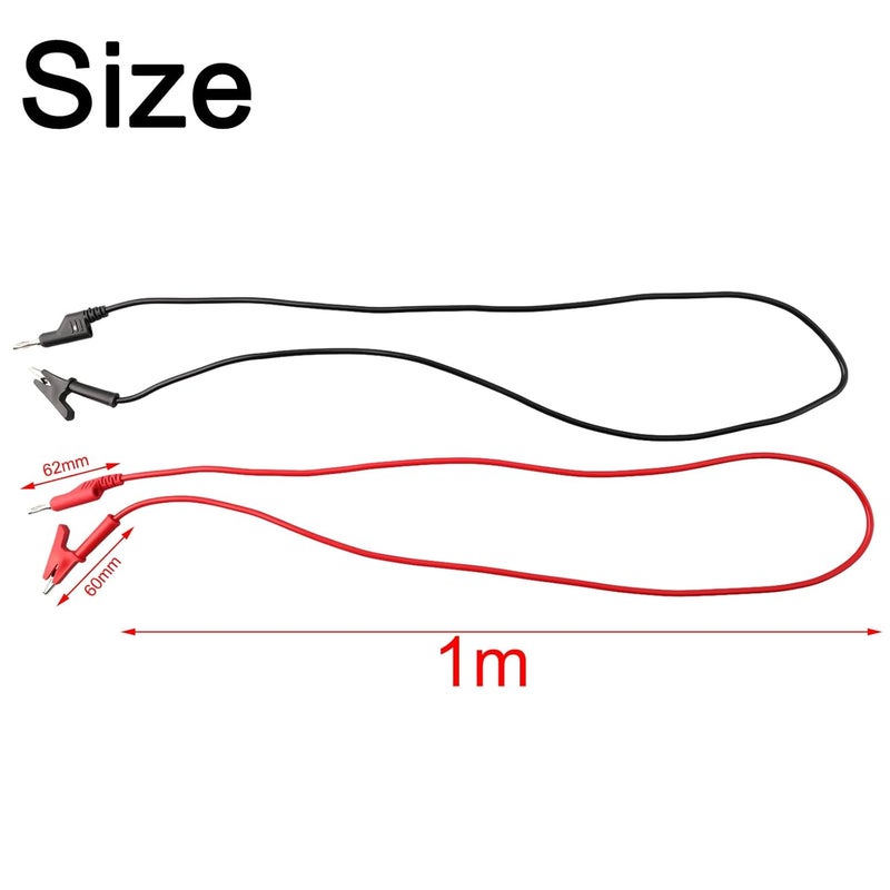 Alligator Clips with Wires 8Pcs Multimeter Test Lead Kit 4MM Banana Plug to Alligator Clip 1m Cable Accessories Red Black - Image 5