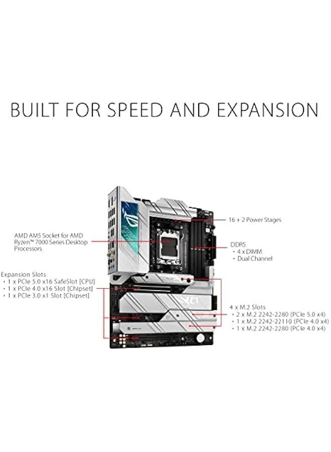 Arabest ROG Strix X670E-A Gaming WiFi 6E Socket AM5 (LGA 1718) Ryzen 7000 Motherboard(16+2 Power Stages,PCIe® 5.0, DDR5 Memory,4xM.2 Slots,USB 3.2 Gen 2x2, AI Cooling II)  - Image 2