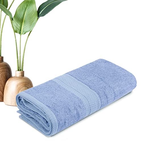 BePlush Bamboo Towels for Bath| Ultra Soft, Highly Absorbent, Quick Dry, Anti Bacterial Bamboo Bath Towel for Men & Women || 450 GSM, 27 x 55 Inches (1, Sky Blue) - Image 1