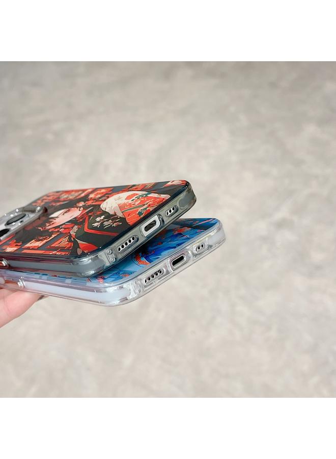 اس-توب جراب لهاتف iPhone 13 Pro Max بتصميم صيني قديم مطلي بالكهرباء مع حلقة عدسة من البولي كربونات الهجينة من مادة TPU - Image 5