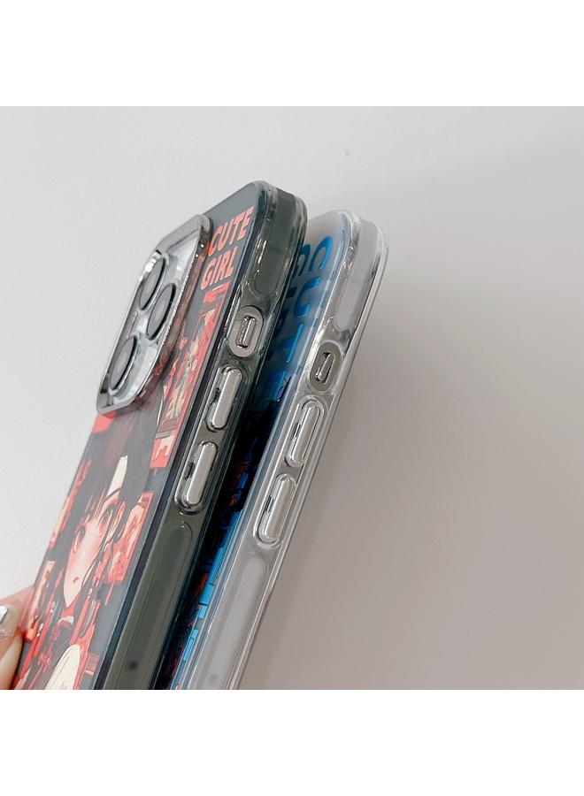 اس-توب جراب لهاتف iPhone 13 Pro Max بتصميم صيني قديم مطلي بالكهرباء مع حلقة عدسة من البولي كربونات الهجينة من مادة TPU - Image 3