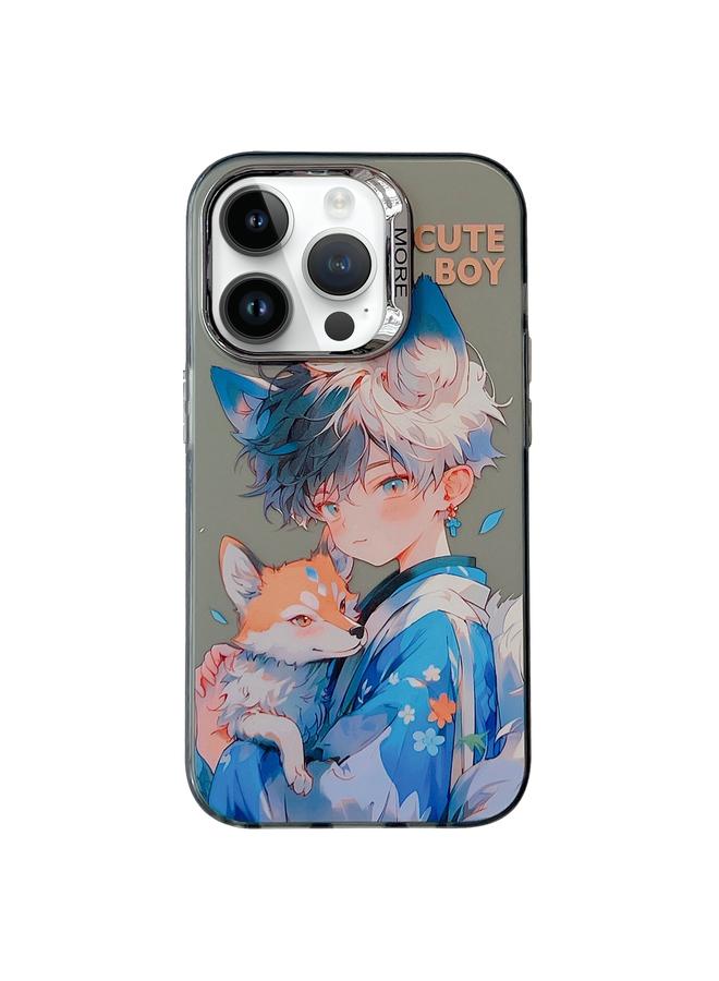 اس-توب جراب لهاتف iPhone 13 Pro Max بتصميم صيني قديم مطلي بالكهرباء مع حلقة عدسة من البولي كربونات الهجينة من مادة TPU - Image 1