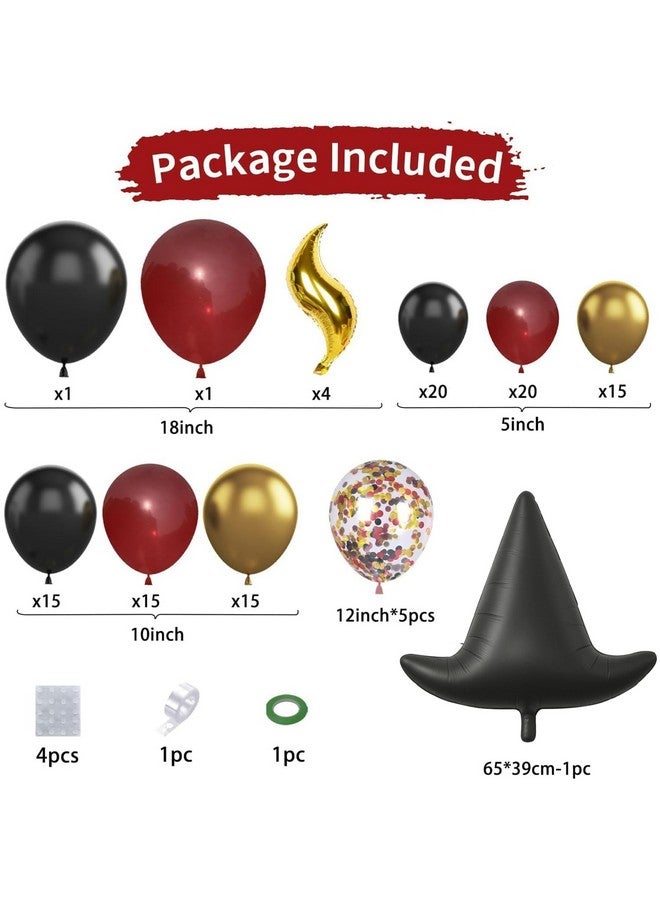 Sowide Balloon Garland Arch Kit - Burgundy Black Gold Balloons with Bonus DIY Hat and Wings for Baby Shower Anniversary Graduation Party Supplies - Image 2