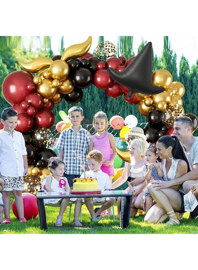Sowide Balloon Garland Arch Kit - Burgundy Black Gold Balloons with Bonus DIY Hat and Wings for Baby Shower Anniversary Graduation Party Supplies - Image 4
