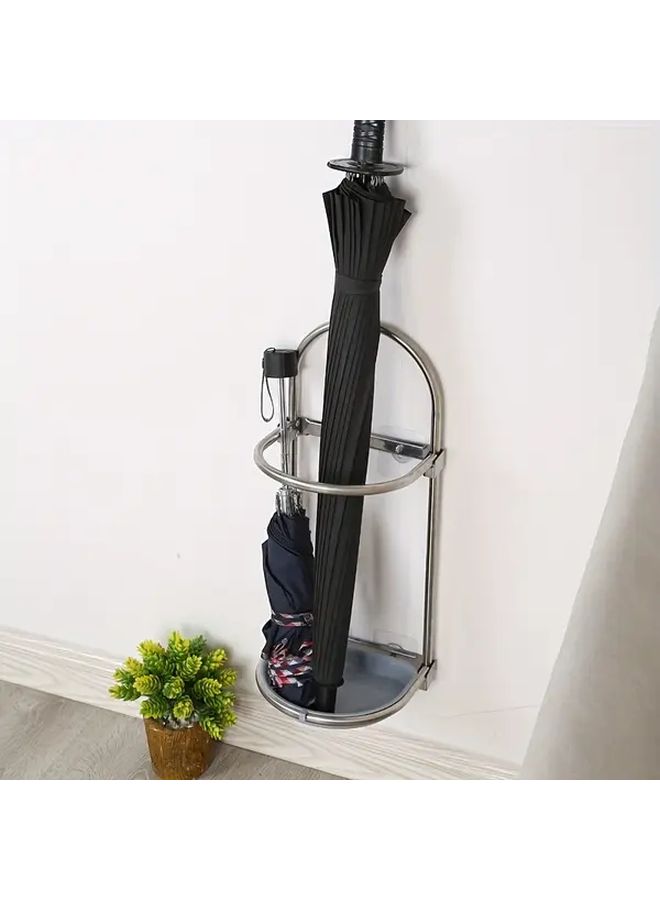 Stainless Steel Foldable Umbrella Stand Heavy Duty Modern Umbrella Holder Compact Folding Design Space Saving Entryway Office Living Room Organizer For Home Easy Access One Set Of Shelves No Assembly Required - Image 2