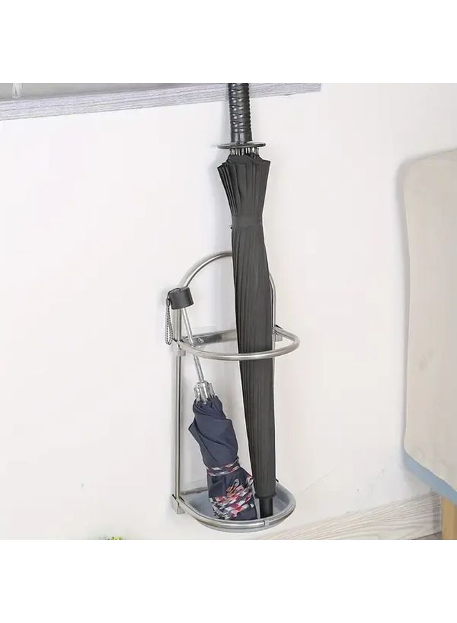 Stainless Steel Foldable Umbrella Stand Heavy Duty Modern Umbrella Holder Compact Folding Design Space Saving Entryway Office Living Room Organizer For Home Easy Access One Set Of Shelves No Assembly Required - Image 1