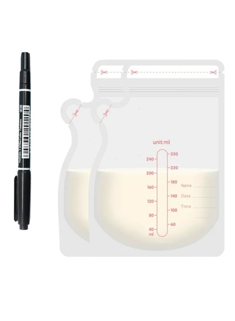 Oasisgalore 250ML Milk Storage Bags Breastmilk ，Reusable for Refrigeration and Freezing  - Image 2