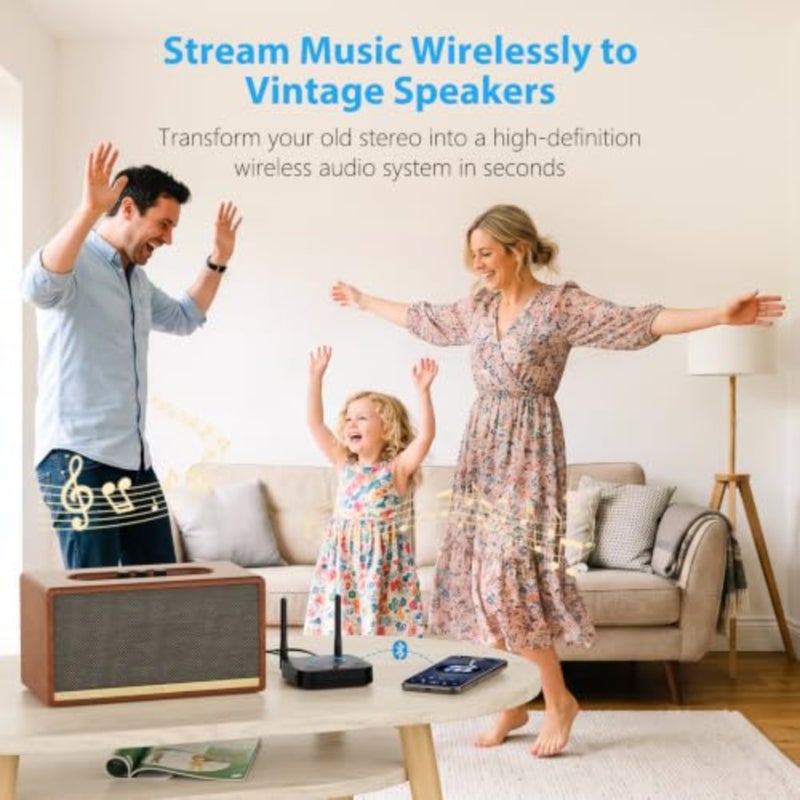 Home stereo system use, aluminum alloy, black, upgraded Bluetooth 5.2 with aptX HD, 3D surround, low latency, optical/RCA/AUX/3.5mm/coaxial support - Image 3