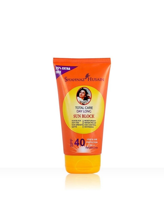 Shahnaz Husain Sun Block | SPF40 | UVA & UVB Protection| Anti-Tan | Non Greasy | Matte | Water Proof | 100g - Image 1