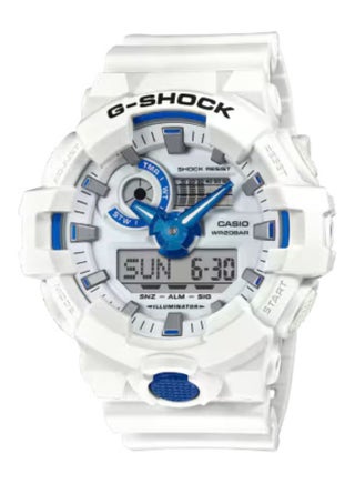 Casio G-Shock GA-700HDS-7ADR Men's Analog-Digital Watch, White Resin Band, Blue Phosphorescent Dial, Shock Resistant, 200m Water Resistant, LED Light, Stopwatch, Timer, Alarm, Sport and Casual Watch - view 3